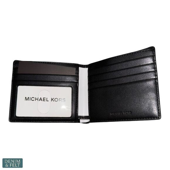 Michael Kors Cooper Ombré Signature Logo Billfold Wallet Black White NEW - Picture 5 of 7